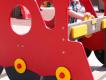 TRAIN AXEL LOCOMOTIVE ROUGE PLASTIQUE RECYCLE GP 25A 1/12 ANS