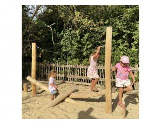 parcours zoo - poutre d'equilibre leopard en robinier - 4/15 ans