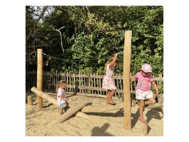 parcours zoo - poutre d'equilibre leopard en robinier - 4/15 ans