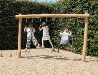 parcours zoo - passage oscillant gazelle en robinier - 4/15 ans