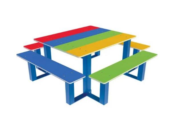 table pique-nique arc-en-ciel hpde