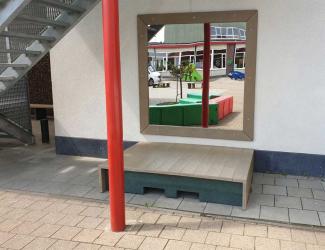 miroir geant en inox