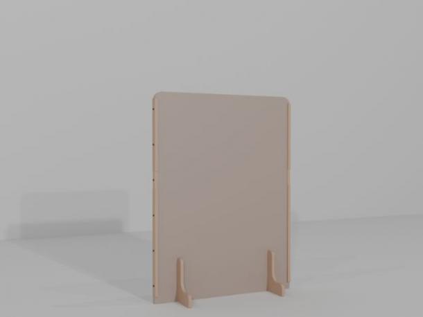 separateur d'espace/cloison sur pieds acoustique emmie 12mm 120x90 sable plein