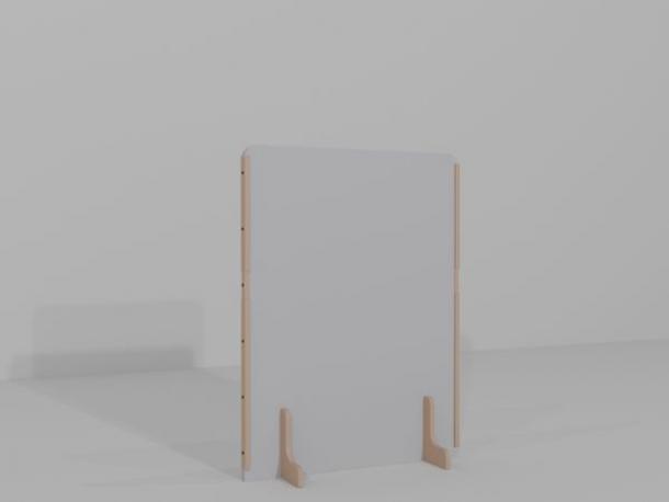 separateur d'espace/cloison sur pieds acoustique emmie 12mm 170x90 galet plein