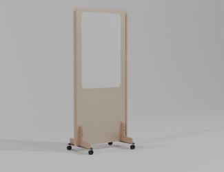 cloison mobile acoustique avec tableau blanc enzo 24mm 170x80 sable plein