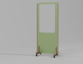 cloison mobile acoustique avec tableau blanc enzo 24mm 170x80 vert plein