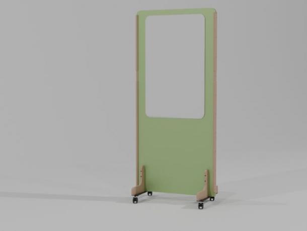 cloison mobile acoustique avec tableau blanc enzo 24mm 170x80 vert plein
