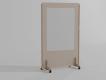 CLOISON MOBILE ACOUSTIQUE AVEC TABLEAU BLANC ENZO 24mm 170X120 SABLE PLEIN
