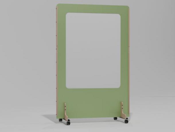 cloison mobile acoustique avec tableau blanc enzo 24mm 170x120 vert plein