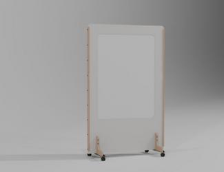 cloison mobile acoustique avec tableau blanc enzo 24mm 170x120 galet plein