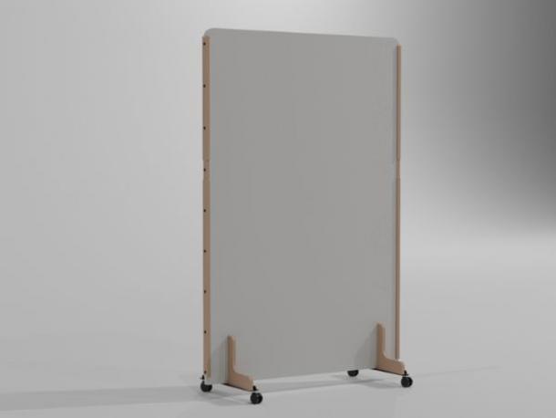 cloison mobile acoustique enzo 24mm 170x120 galet plein