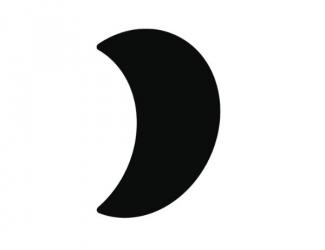 tableau lune blanc sans encadrement coins arrondis 90cm