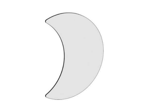 tableau lune noir sans encadrement coins arrondis 90cm