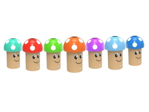 corbeille de tri selectif champignon