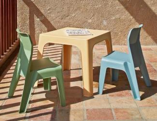 set 2 chaises + 1 table julieta interieur exterieur enfant