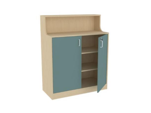 borne accueil avec rehausse double porte