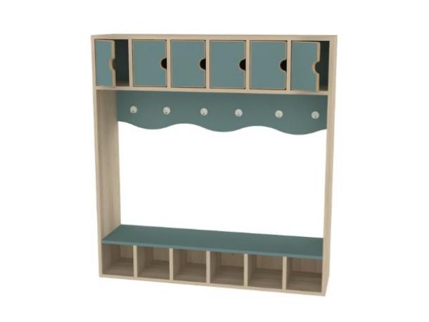 vestiaire avec casiers a portes 6 enfants