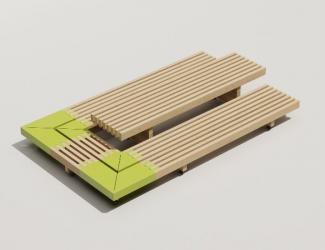 pack assise basse + table modulam 3 maternelle