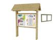 PANNEAU D?INFORMATION L100 EN PIN AVEC TOIT + VITRINE
