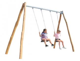 balancoire rustique en robinier - 1/12 ans