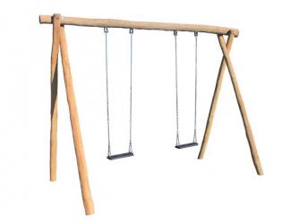 balancoire rustique en robinier - 1/12 ans