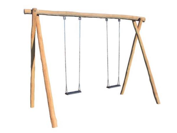balancoire rustique en robinier - 1/12 ans