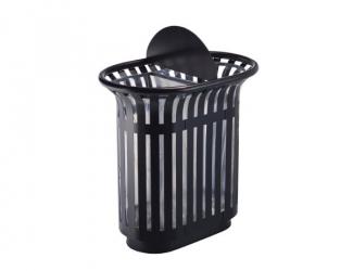 corbeille tulipe 2 x 60 l - anthracite ral7016 avec totem