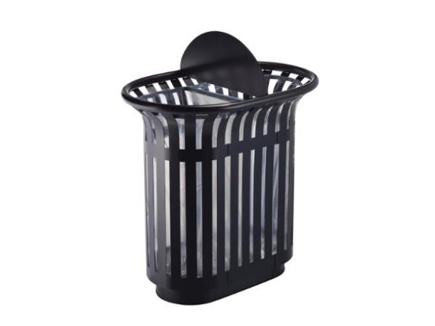 corbeille tulipe 2 x 60 l - anthracite ral7016 avec totem