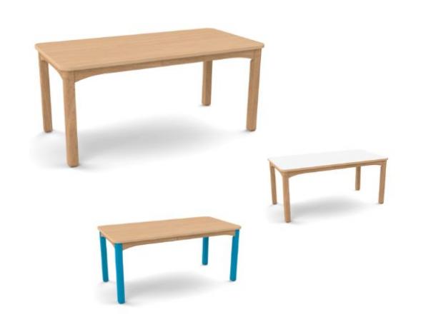 table titi - rectangle - 120 x 60 cm - 5 hauteurs de plateau