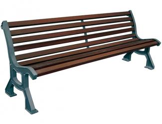 banc rodin - fonte + bois exo - 2 m