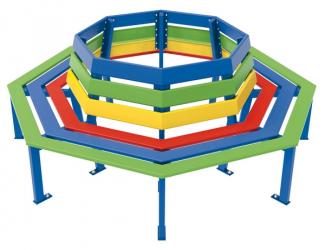 banc contour d'arbre primaire arc en ciel