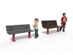 BANC BILBA AVEC DOSSIER MATERNELLE - PLASTIQUE RECYCLE