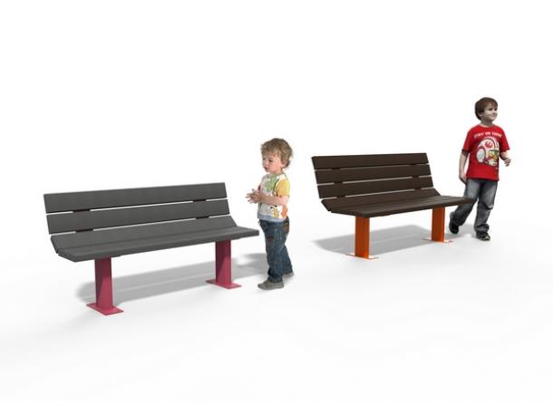 banc bilba avec dossier maternelle - plastique recycle