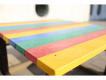 TABLE PIQUE NIQUE CARRE GP39 EN PLASTIQUE RECYCLE MULTICOLORE PRIMAIRE