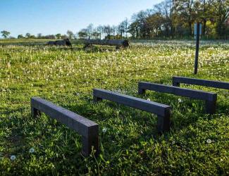 parcours sportif -  plastique recycle - sauts pieds joints