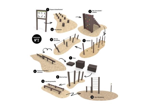 pack 2 - parcours sportif - plastique recycle