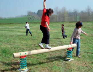 parcours aventure eco / poutre ressorts dolly - bois - 3/12 ans
