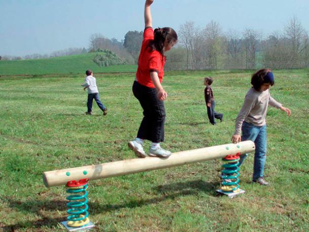 parcours aventure eco / poutre ressorts dolly - bois - 3/12 ans