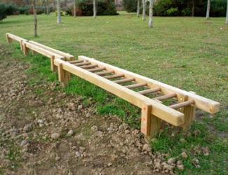 parcours aventure eco / barres d'equilibre distance - bois - 3/15 ans