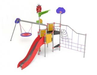 structure "le petit jardin et sa balancoire nid d'oiseau" acier - 3 ans et +