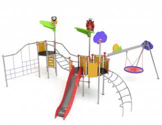 structure "les broussailles et sa balancoire nid d'oiseau" acier - 3 ans et +