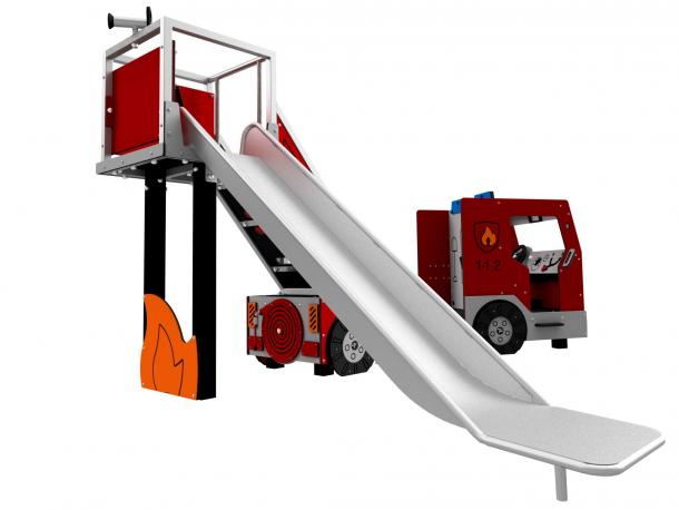 structure camion de pompier - gl inox - 1/8 ans