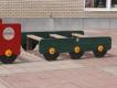 TRAIN AXEL WAGON VERT EN PLASTIQUE RECYCLE GP 25BG 1/12 ANS