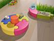 BANQUETTE PUZZLE COURBÉE - MATERNELLE 2/8 ANS
