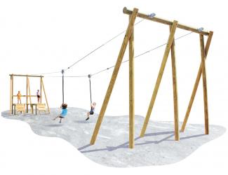 tyrolienne double en bois - 5 ans et +