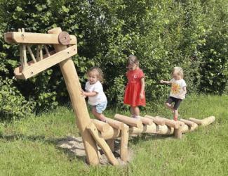 parcours zoo - pont d'equilibre dragon en robinier - 2/10 ans