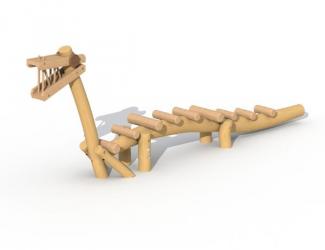 parcours zoo - pont d'equilibre dragon en robinier - 4/15 ans