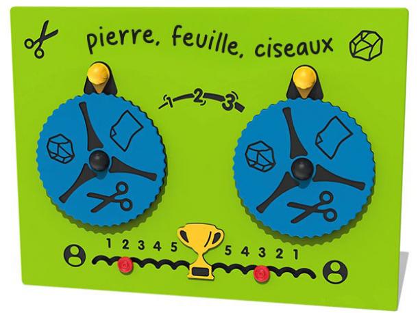 panneau de jeu - pierre, feuille, ciseaux - 2 ans et +