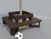 BANC ESCAPADE CARRE AVEC DOSSIER PLASTIQUE RECYCLE - MATERNELLE