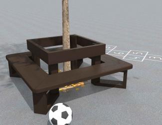 banc escapade carre avec dossier plastique recycle - maternelle